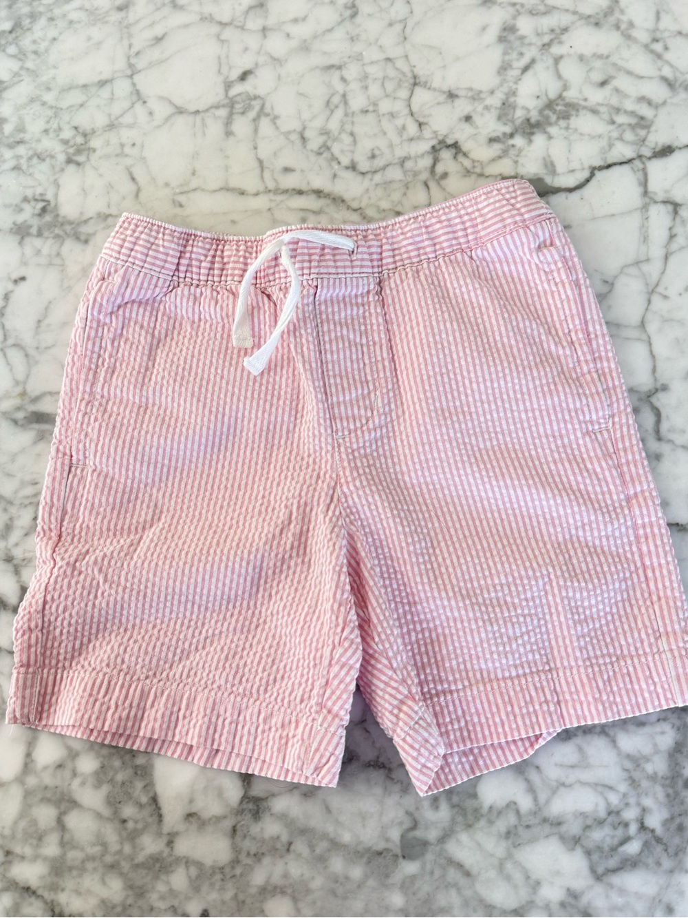 Janie & Jack Boys Seersucker Drawstring Shorts- size 5